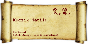 Kuczik Matild névjegykártya